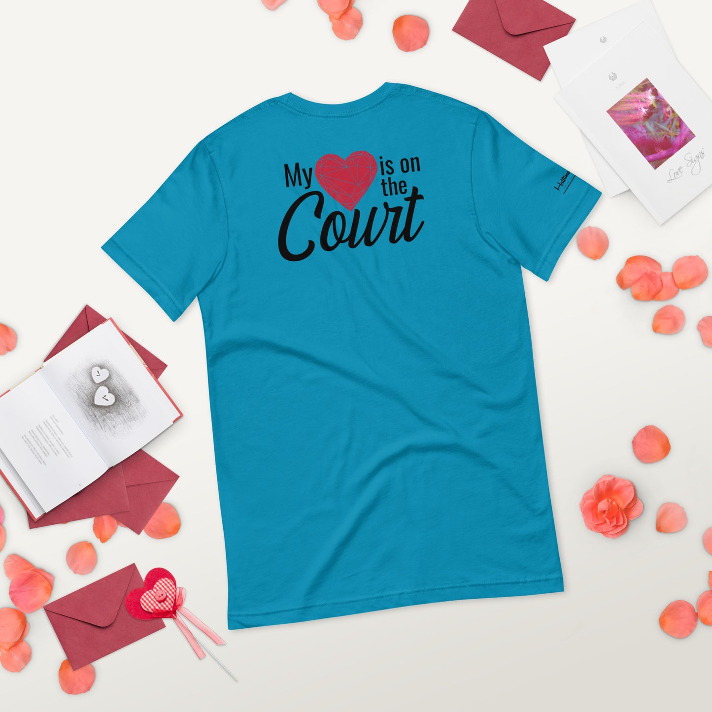 My Heart is on the Court, Valentine's Day Comfort Colors T-Shirt