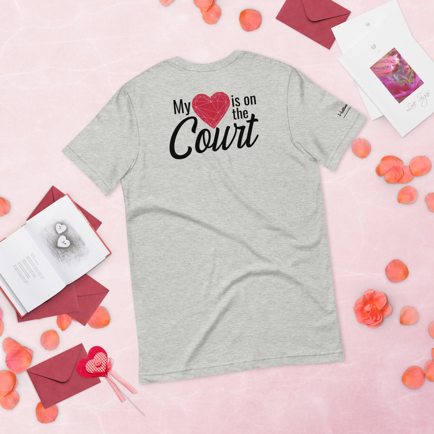 My Heart is on the Court, Valentine's Day Comfort Colors T-Shirt