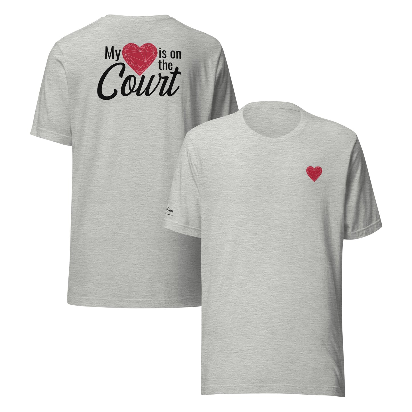 My Heart is on the Court, Valentine's Day Comfort Colors T-Shirt