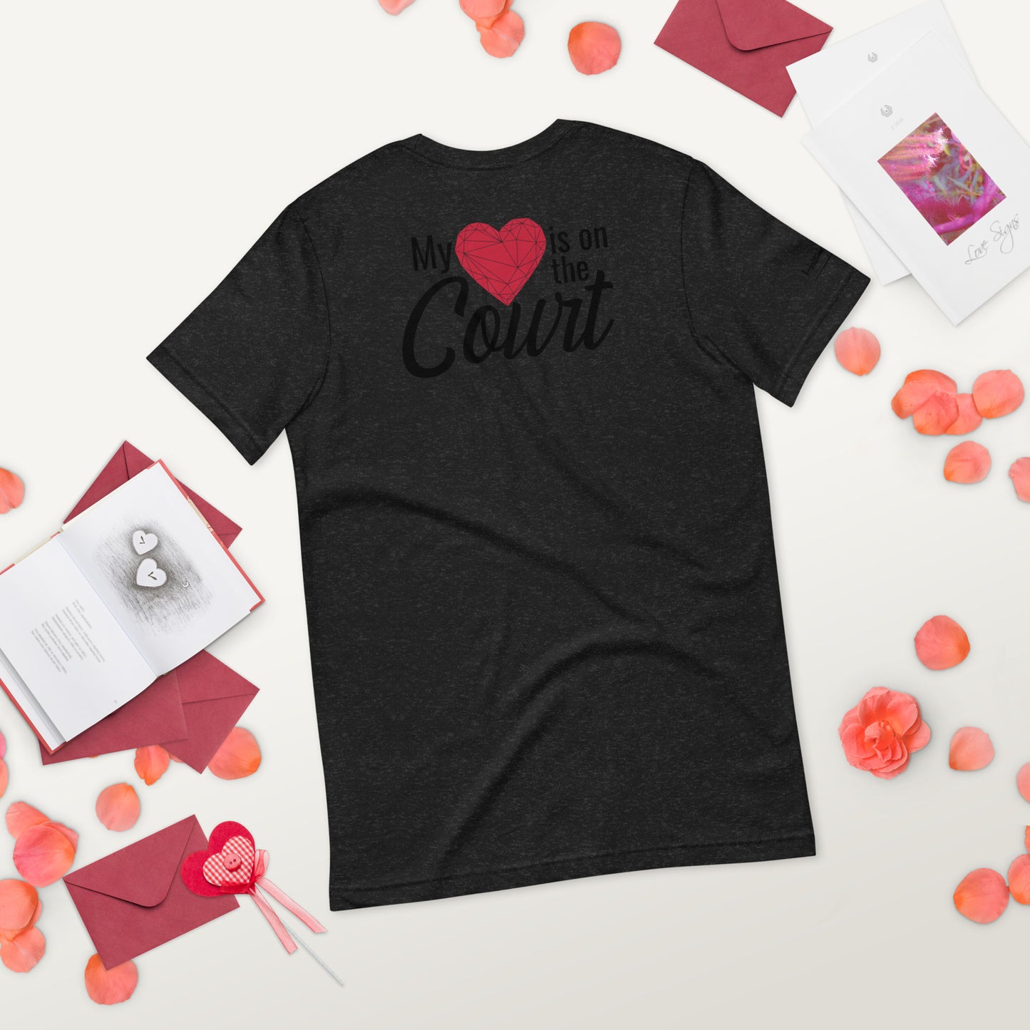 My Heart is on the Court, Valentine's Day Comfort Colors T-Shirt