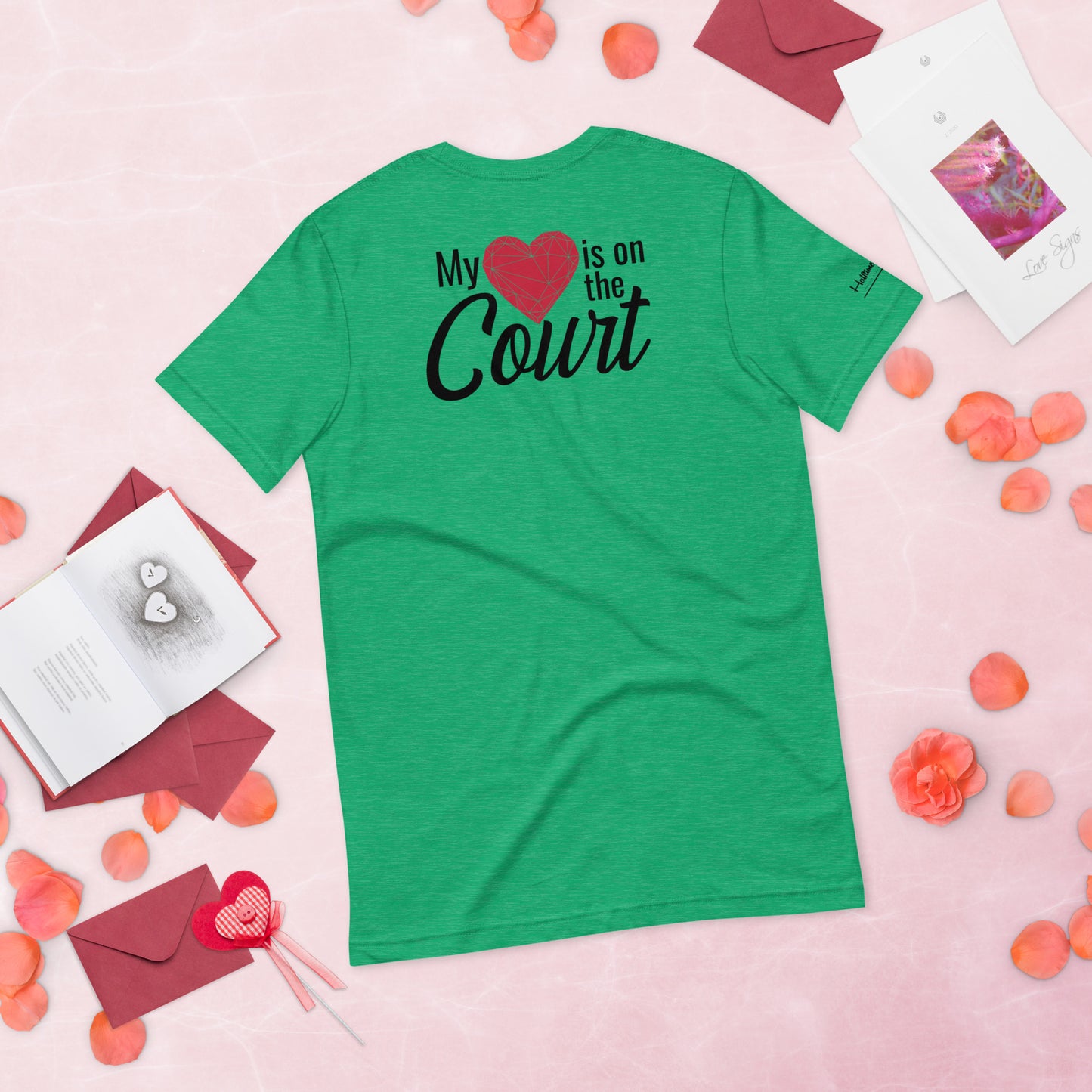 My Heart is on the Court, Valentine's Day Comfort Colors T-Shirt