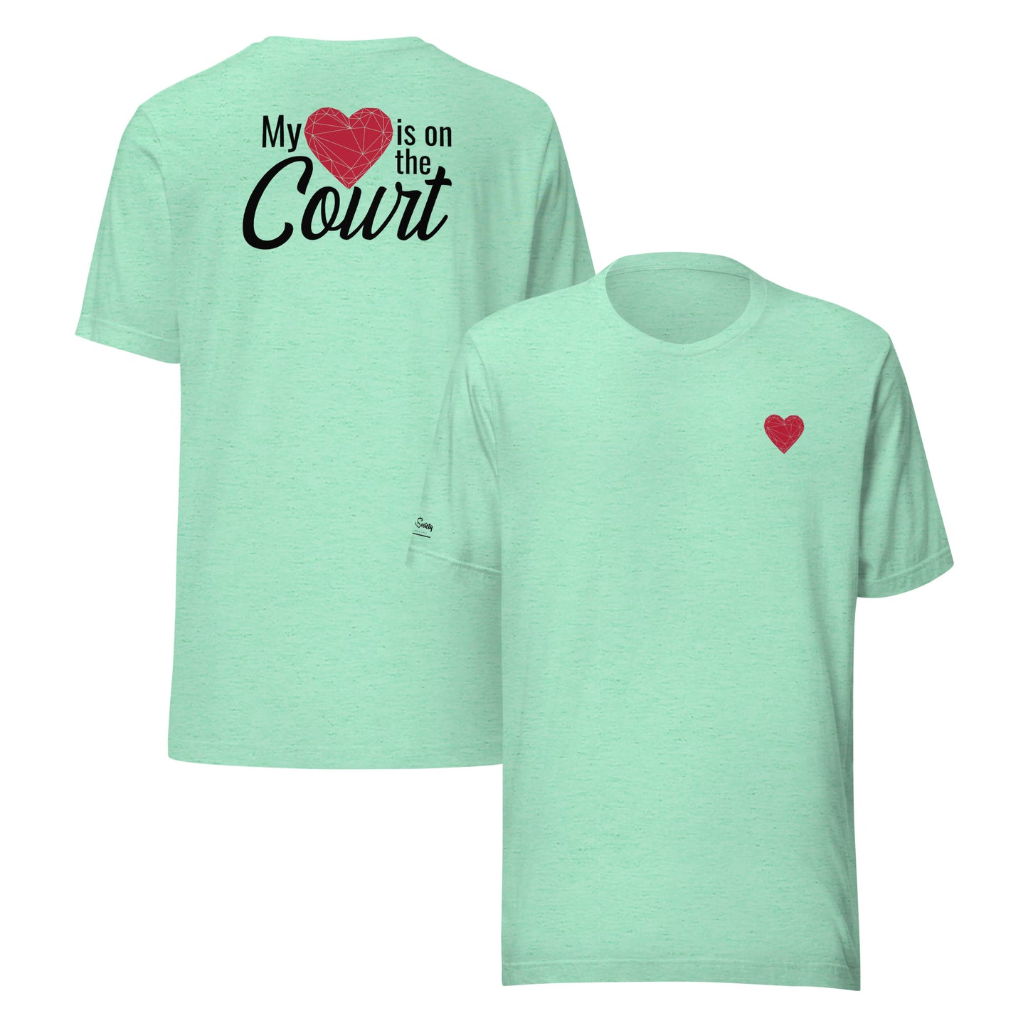 My Heart is on the Court, Valentine's Day Comfort Colors T-Shirt