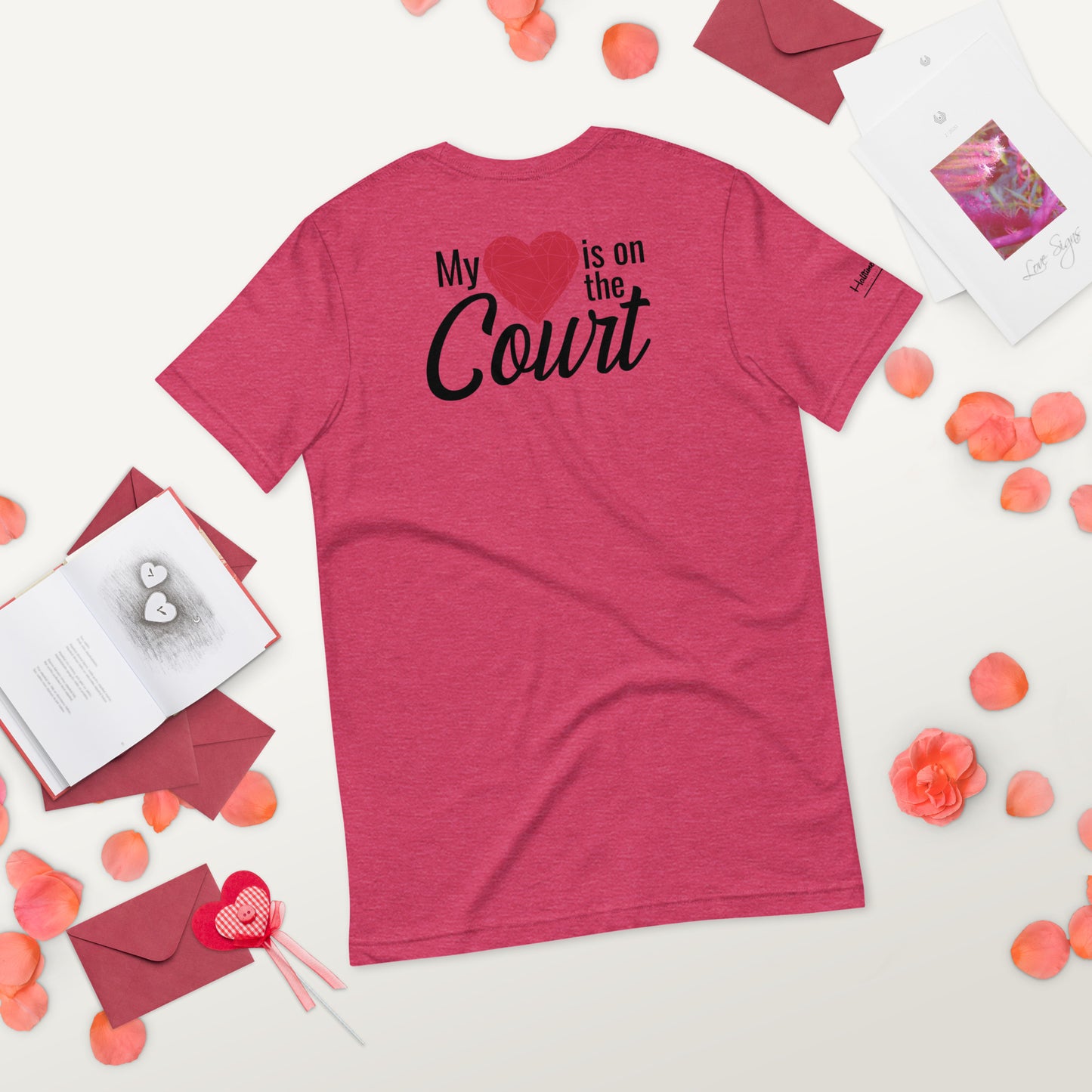 My Heart is on the Court, Valentine's Day Comfort Colors T-Shirt