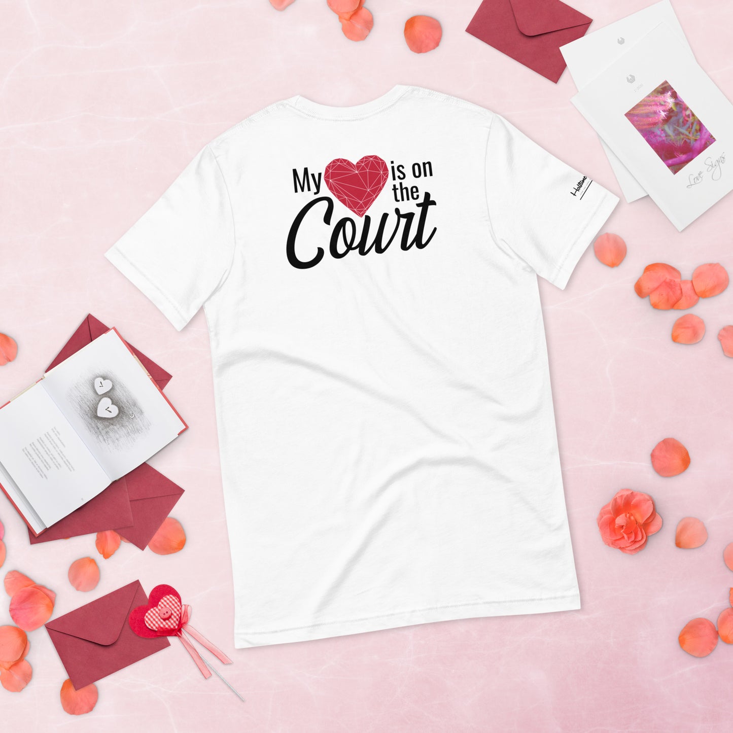 My Heart is on the Court, Valentine's Day Comfort Colors T-Shirt