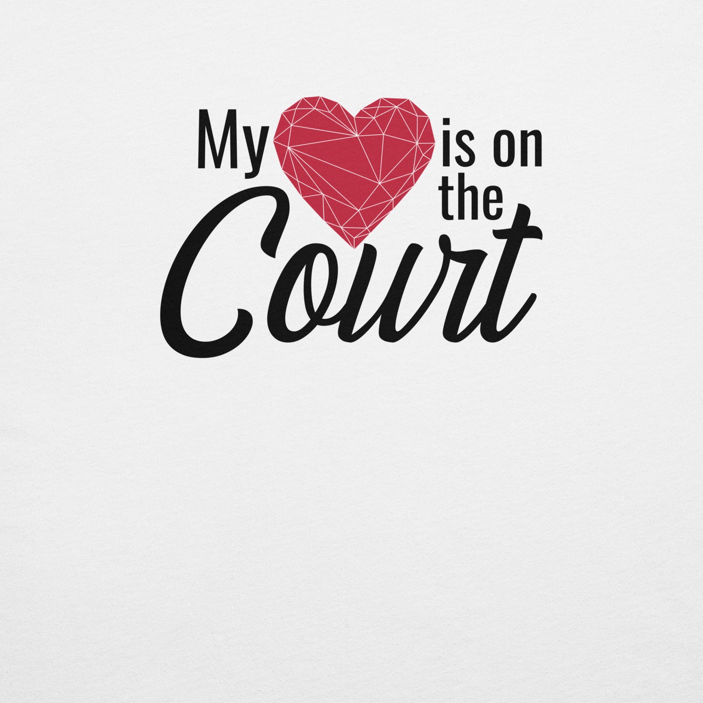 My Heart is on the Court, Valentine's Day Comfort Colors T-Shirt