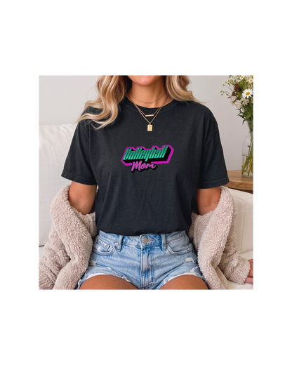 Comfort Colors Volleyball Mom Shirt | Neon Game Day Tee