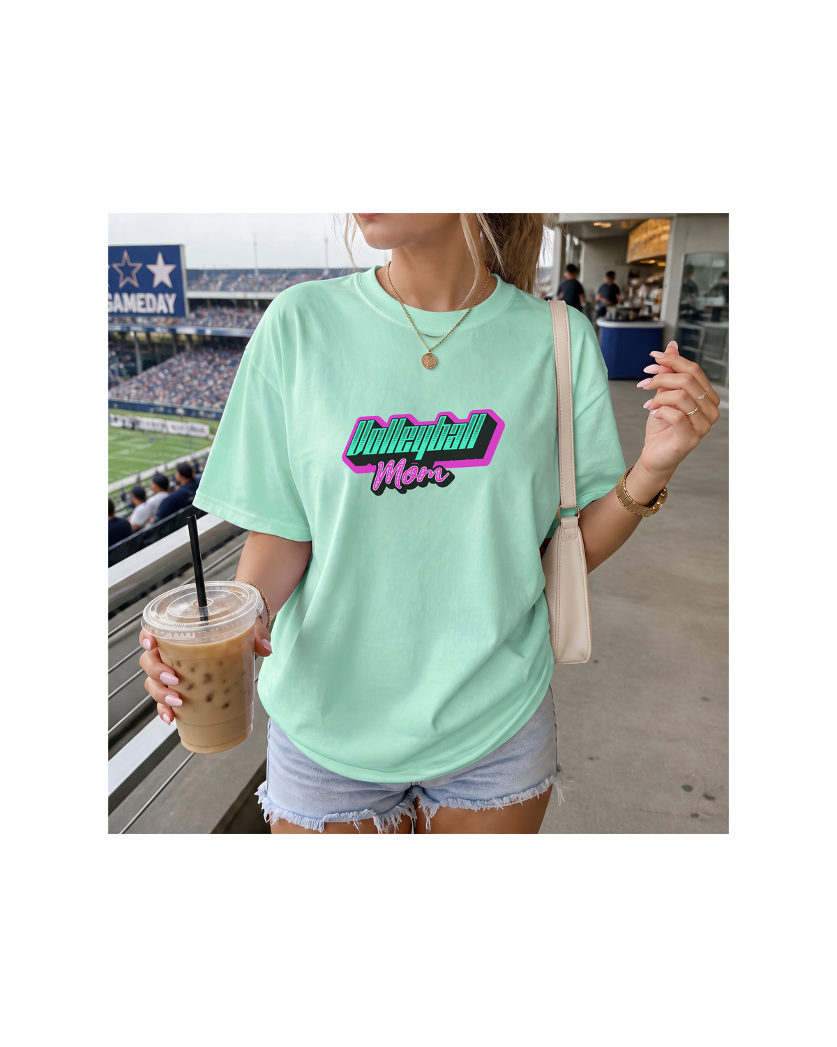 Comfort Colors Volleyball Mom Shirt | Neon Game Day Tee