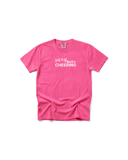 Very Busy Cheering Comfort Colors Tee | Sports Mom Shirt