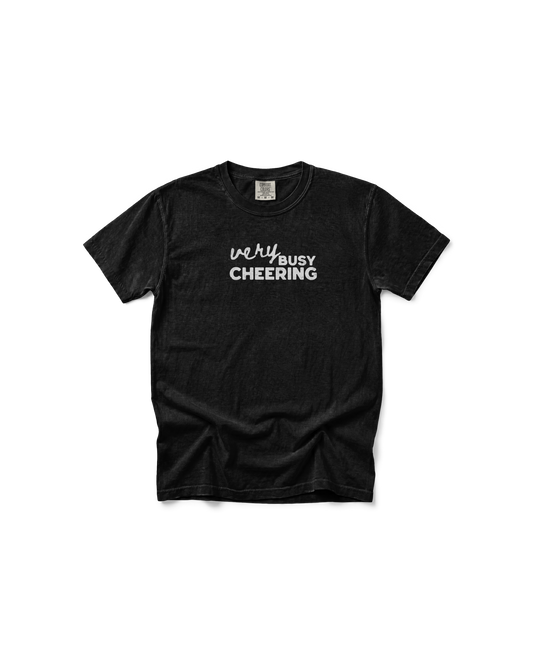 Very Busy Cheering Comfort Colors Tee | Sports Mom Shirt
