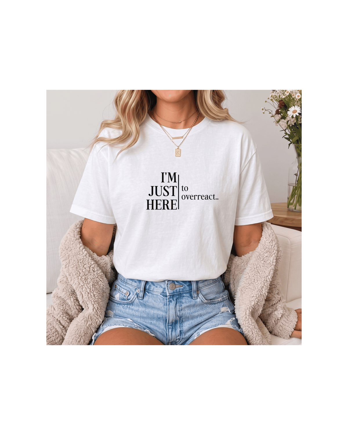 I’m Just Here to Overreact Comfort Colors Tee | Funny Sports Shirt