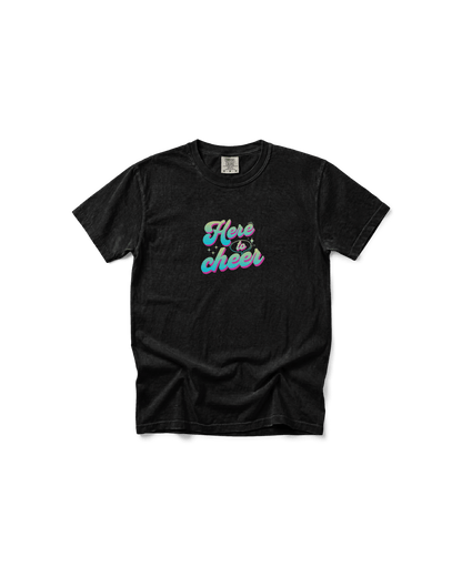 Here to Cheer Comfort Colors Tee | Colorful Sports Mom Shirt