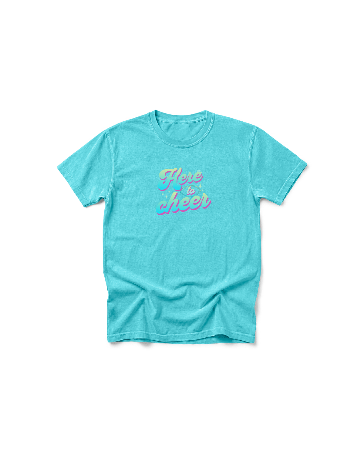 Here to Cheer Comfort Colors Tee | Colorful Sports Mom Shirt