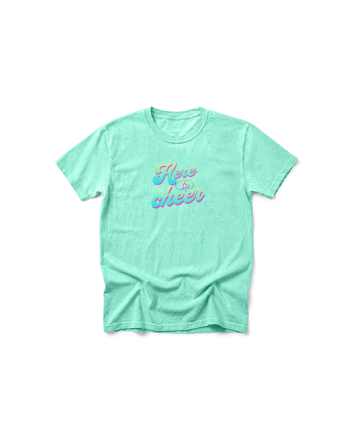 Here to Cheer Comfort Colors Tee | Colorful Sports Mom Shirt