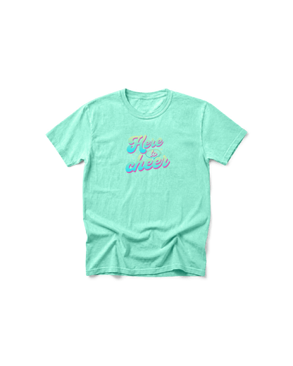 Here to Cheer Comfort Colors Tee | Colorful Sports Mom Shirt