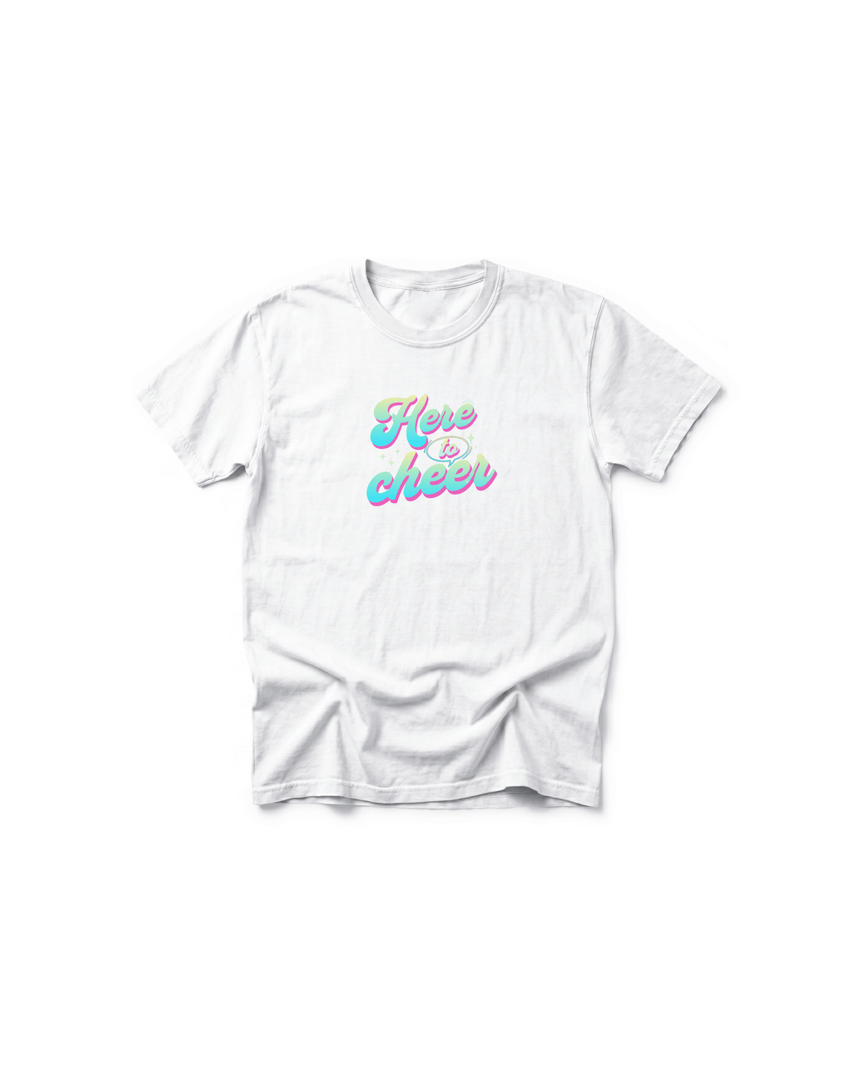 Here to Cheer Comfort Colors Tee | Colorful Sports Mom Shirt
