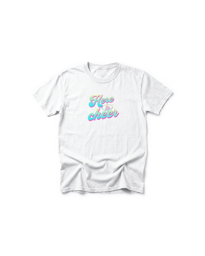 Here to Cheer Comfort Colors Tee | Colorful Sports Mom Shirt