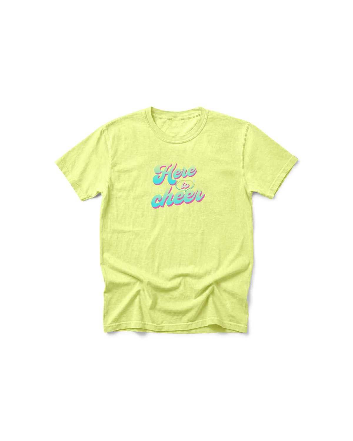 Here to Cheer Comfort Colors Tee | Colorful Sports Mom Shirt