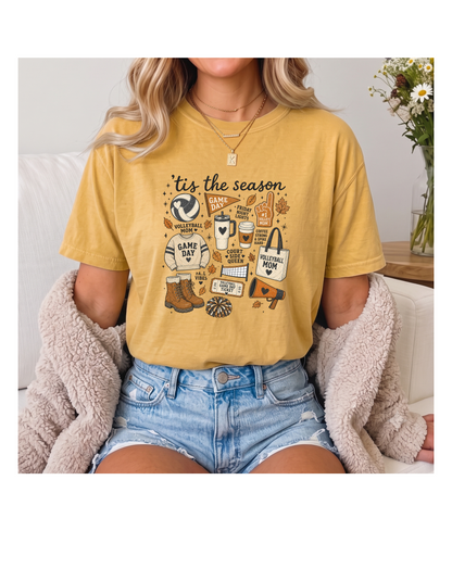 Fall Volleyball Mom Comfort Colors Tee | Cozy Game Day Shirt