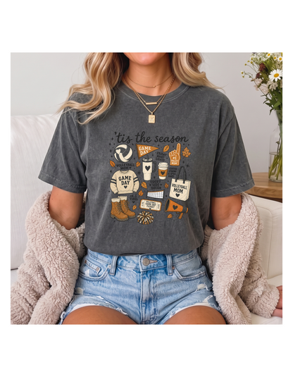 Fall Volleyball Mom Comfort Colors Tee | Cozy Game Day Shirt