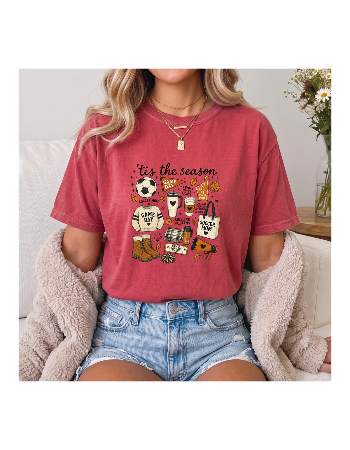 Fall Soccer Mom Comfort Colors Tee | Cozy Game Day Shirt