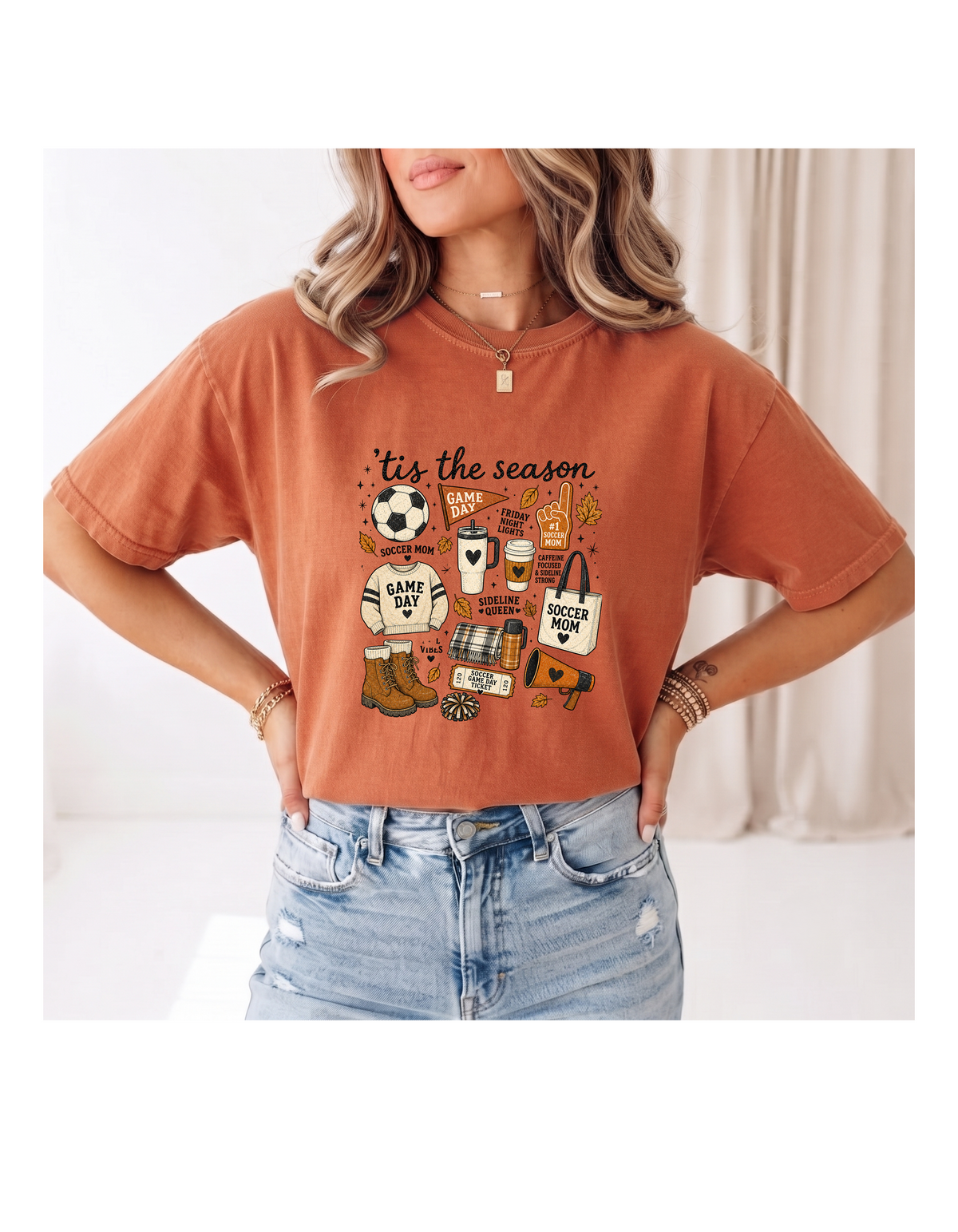 Fall Soccer Mom Comfort Colors Tee | Cozy Game Day Shirt