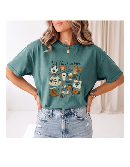 Fall Soccer Mom Comfort Colors Tee | Cozy Game Day Shirt