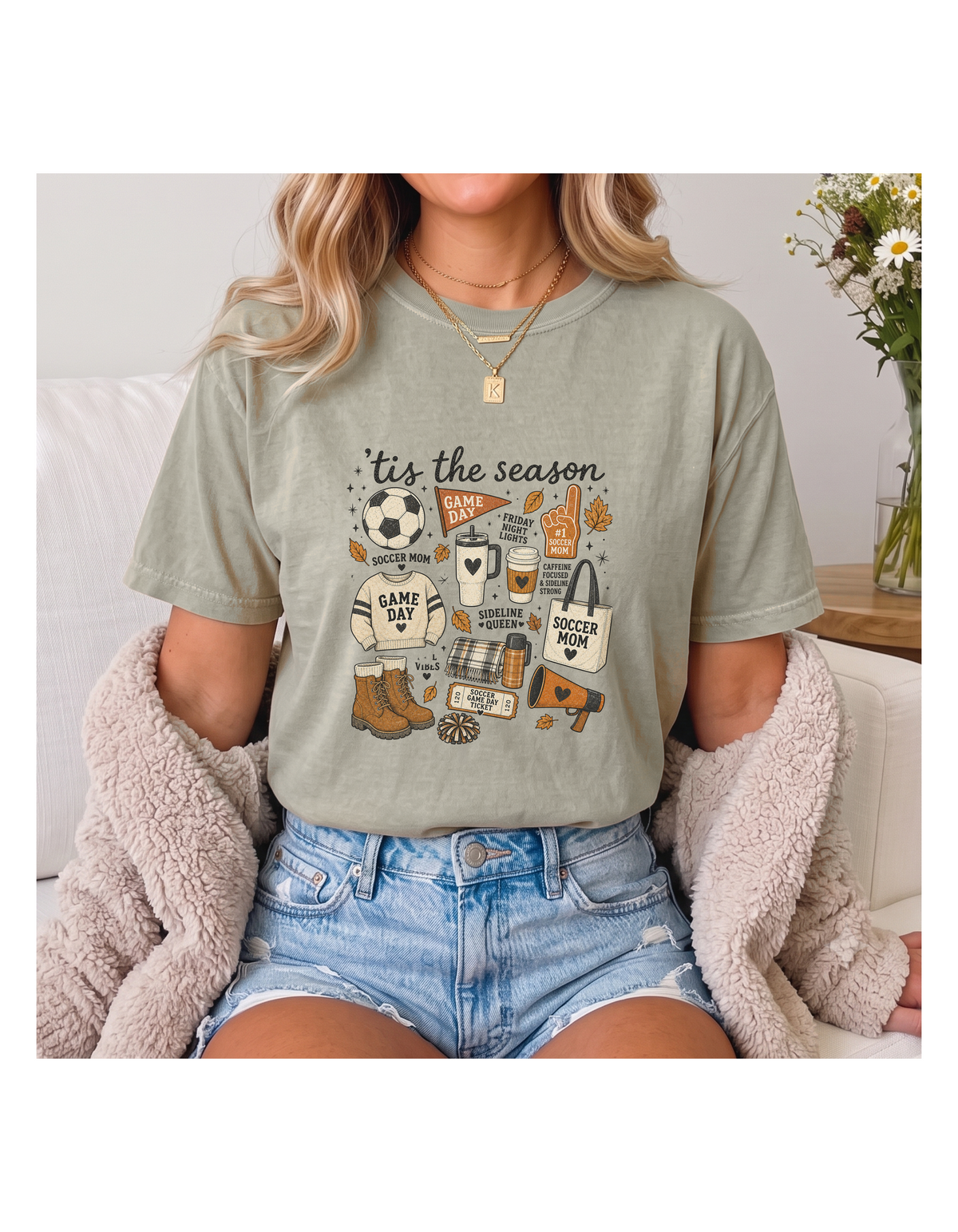 Fall Soccer Mom Comfort Colors Tee | Cozy Game Day Shirt