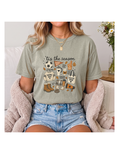 Fall Soccer Mom Comfort Colors Tee | Cozy Game Day Shirt