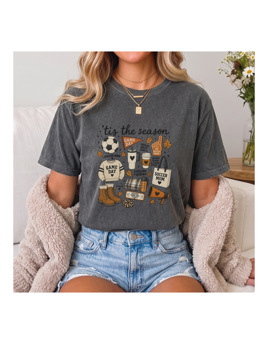 Fall Soccer Mom Comfort Colors Tee | Cozy Game Day Shirt