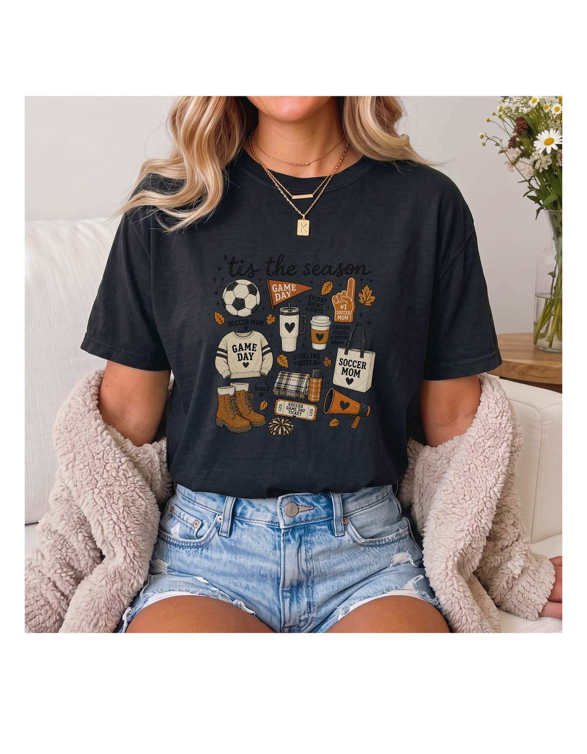 Fall Soccer Mom Comfort Colors Tee | Cozy Game Day Shirt