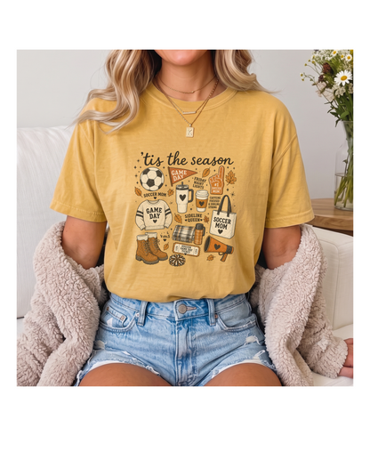 Fall Soccer Mom Comfort Colors Tee | Cozy Game Day Shirt