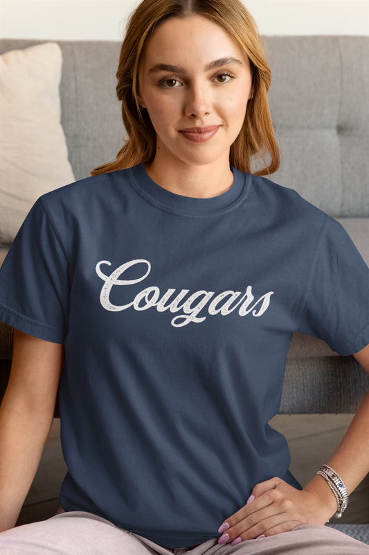Customizable Cougars Mascot Heavy-Weight T-Shirt