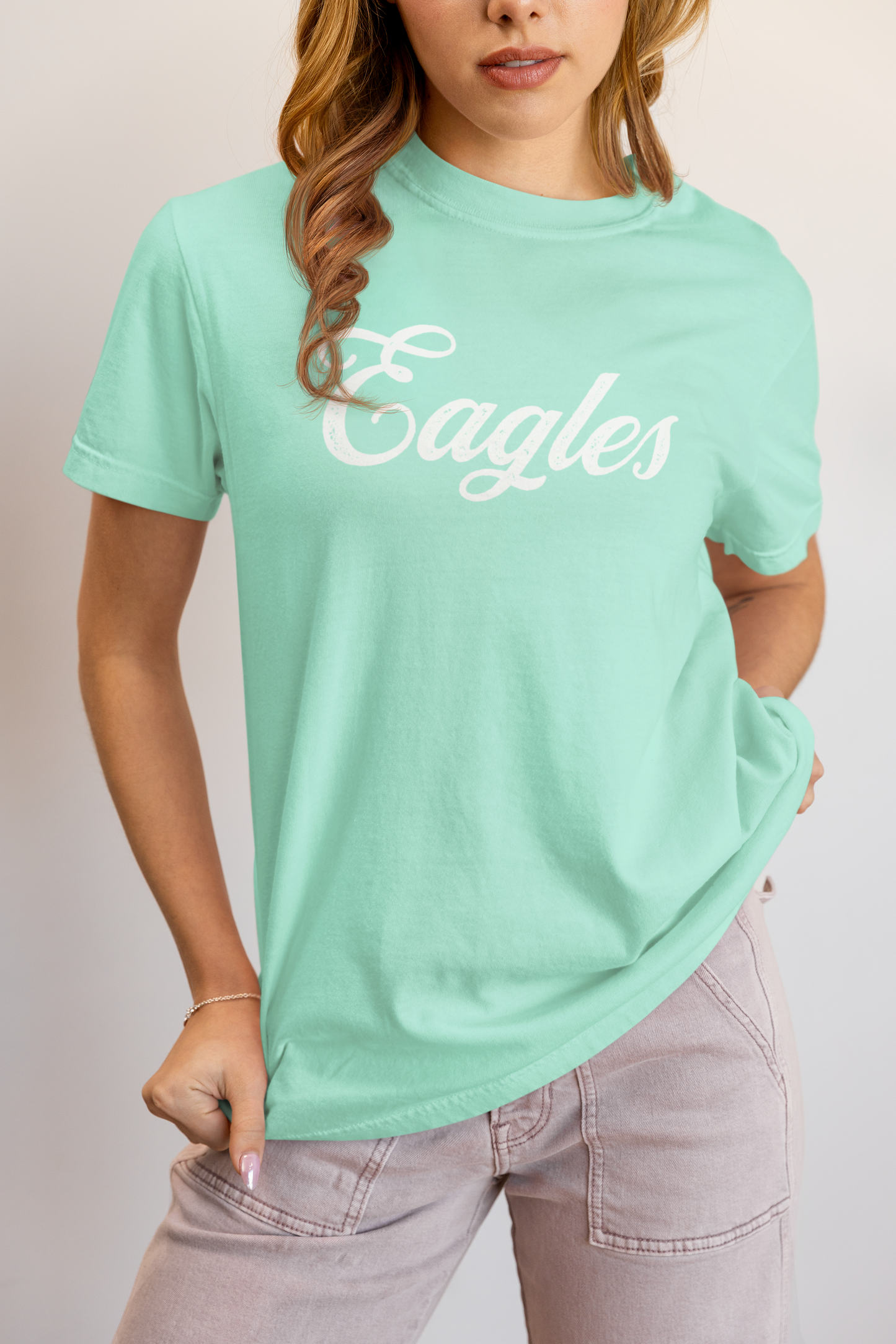 Customizable Eagles Mascot Heavyweight T-Shirt