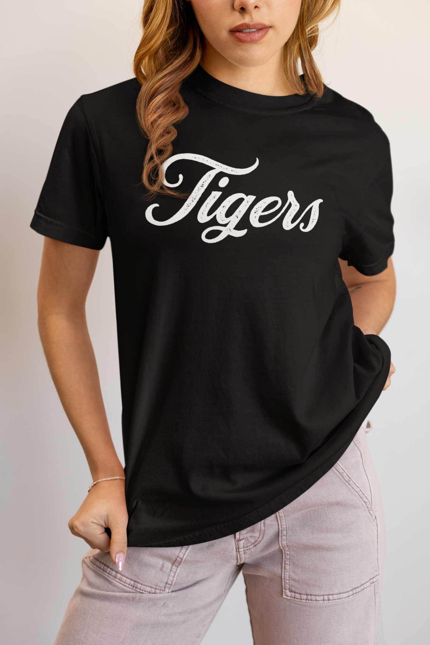Customizable Tigers Mascot Heavyweight T-Shirt
