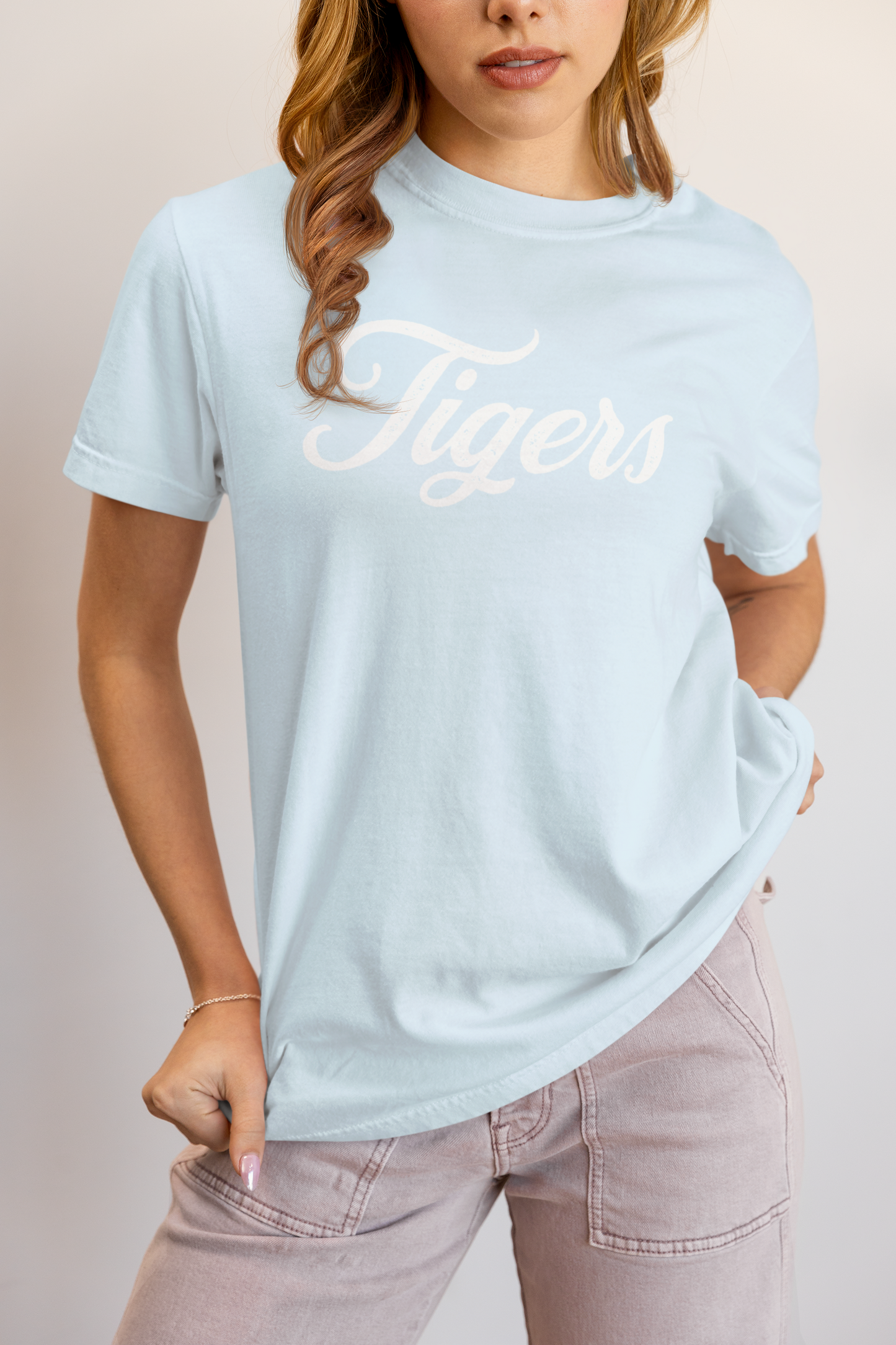Customizable Tigers Mascot Heavyweight T-Shirt