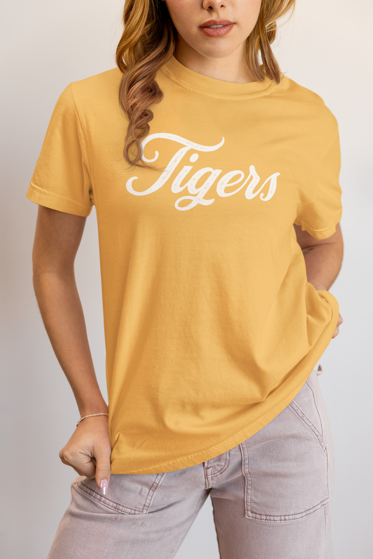 Customizable Tigers Mascot Heavyweight T-Shirt