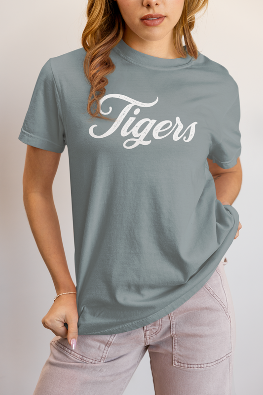 Customizable Tigers Mascot Heavyweight T-Shirt