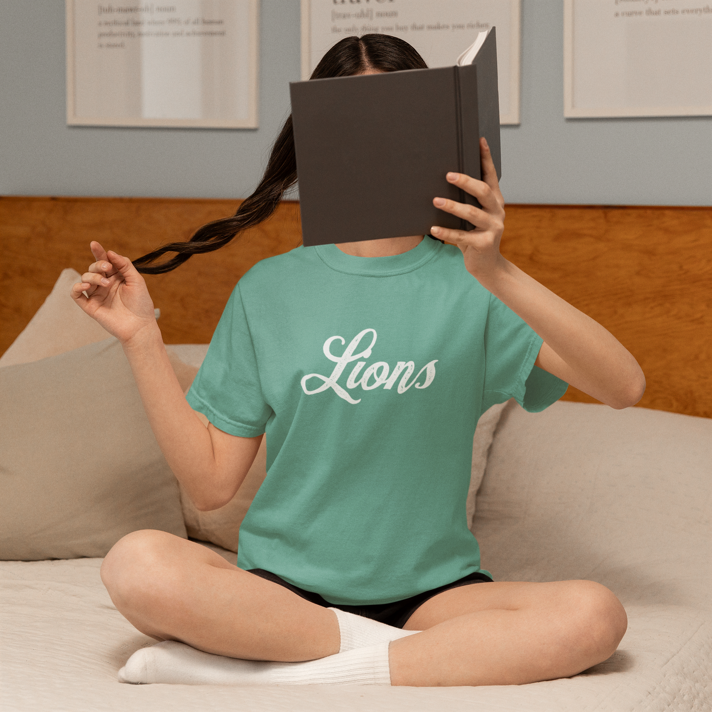 Customizable Lions Mascot Heavy-Weight T-Shirt