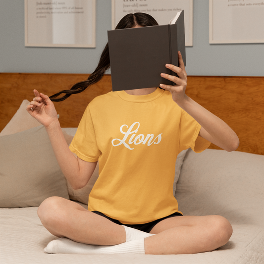 Customizable Lions Mascot Heavy-Weight T-Shirt