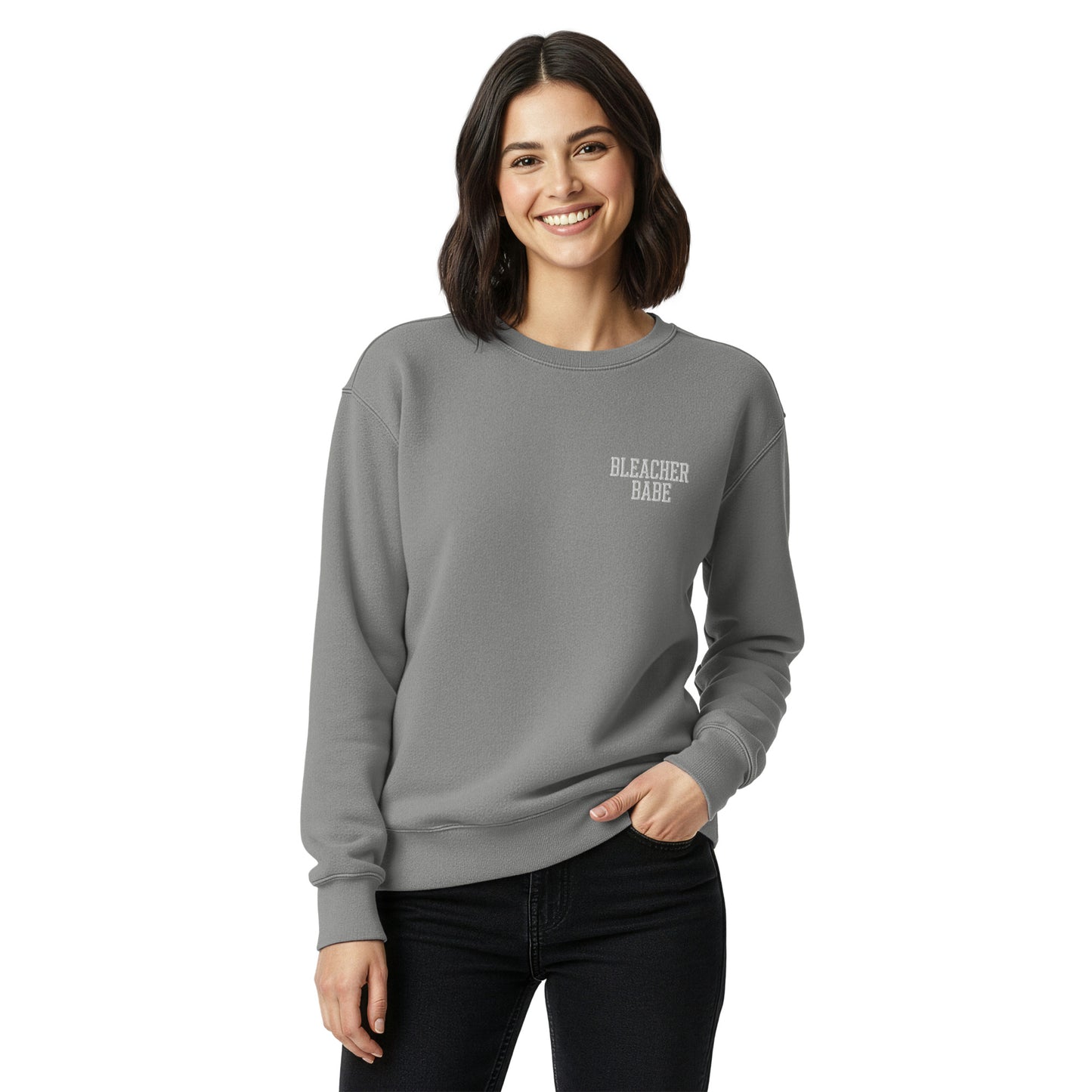 Bleacher Babe Embroidered Crewneck Sweatshirt