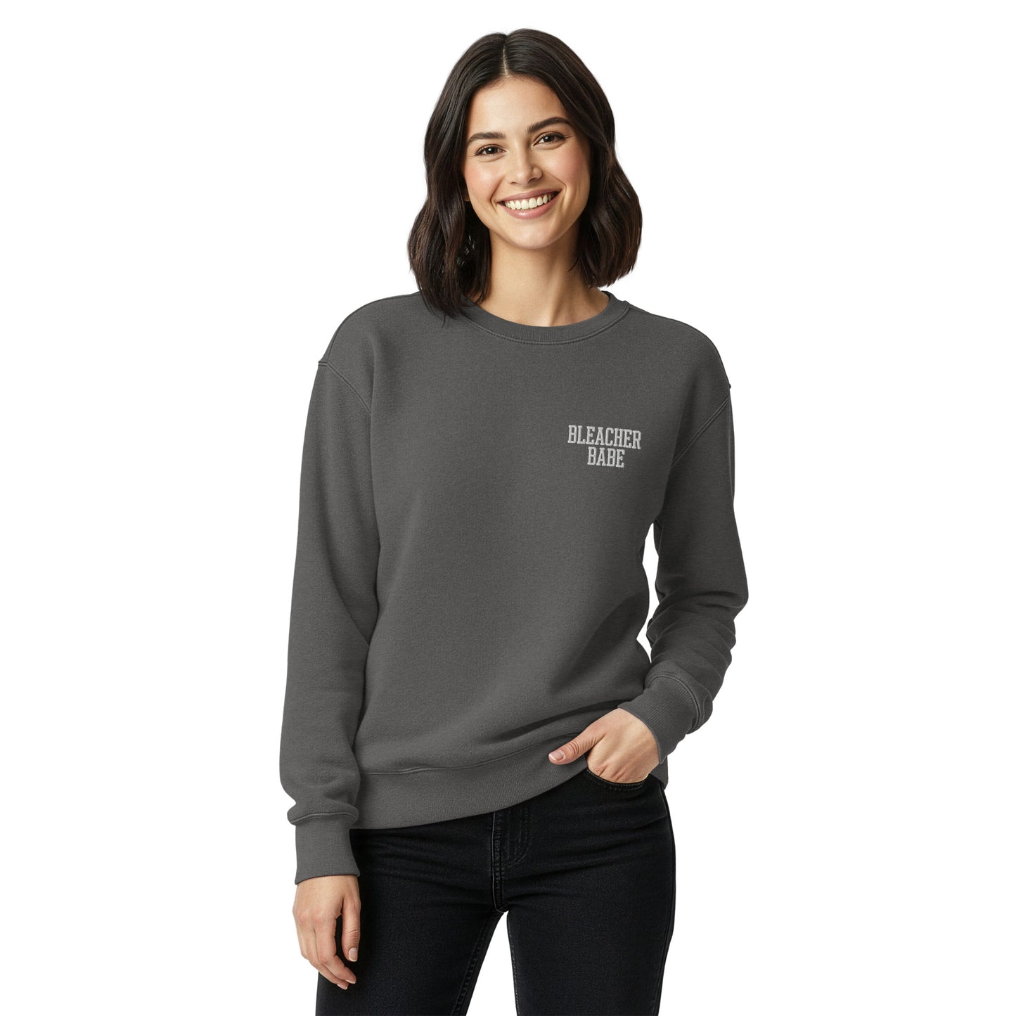 Bleacher Babe Embroidered Crewneck Sweatshirt