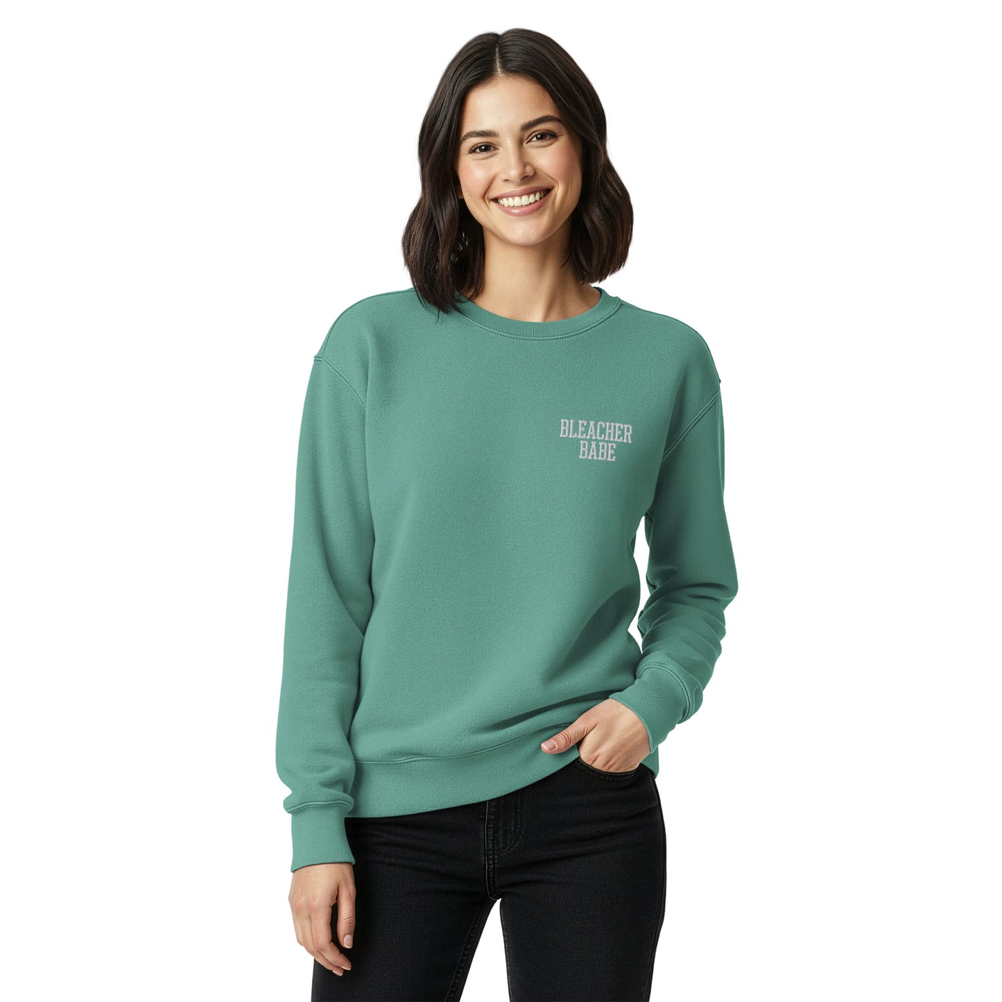 Bleacher Babe Embroidered Crewneck Sweatshirt