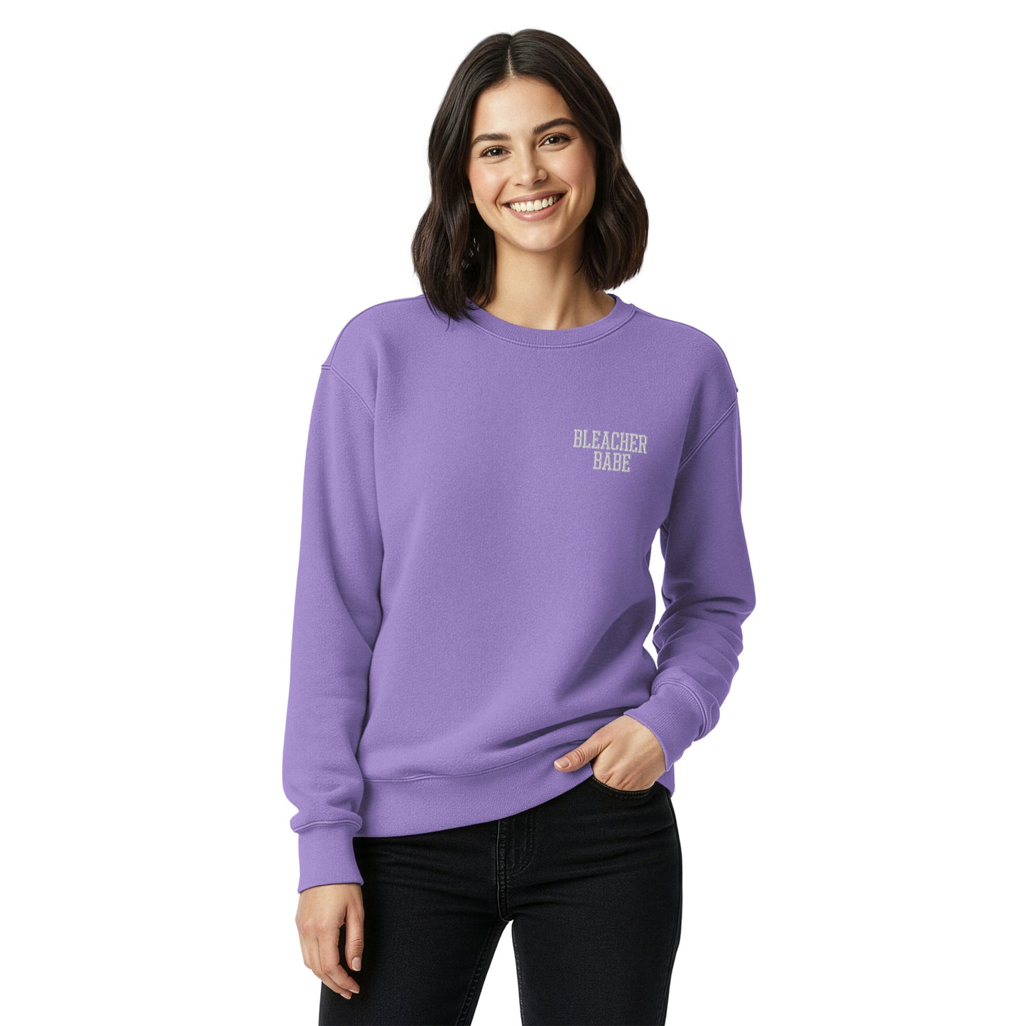 Bleacher Babe Embroidered Crewneck Sweatshirt